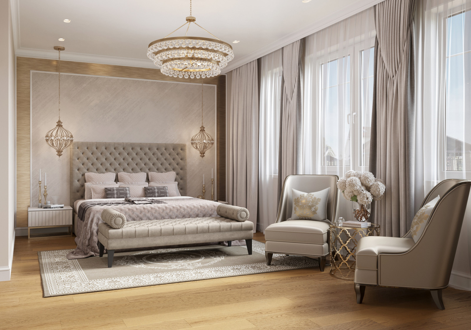 Обложка проекта: Элегантная спальня с камином