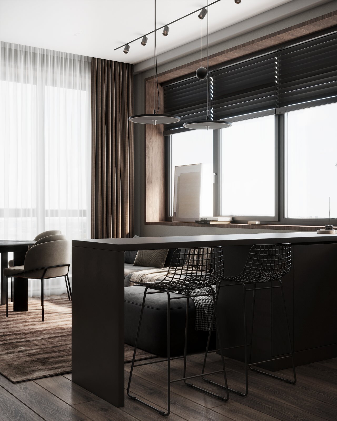 Монохромная квартира с террасой.