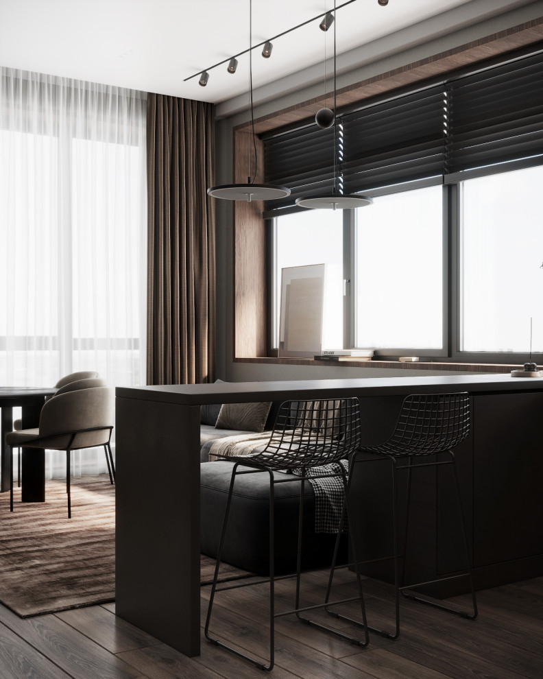 Монохромная квартира с террасой.