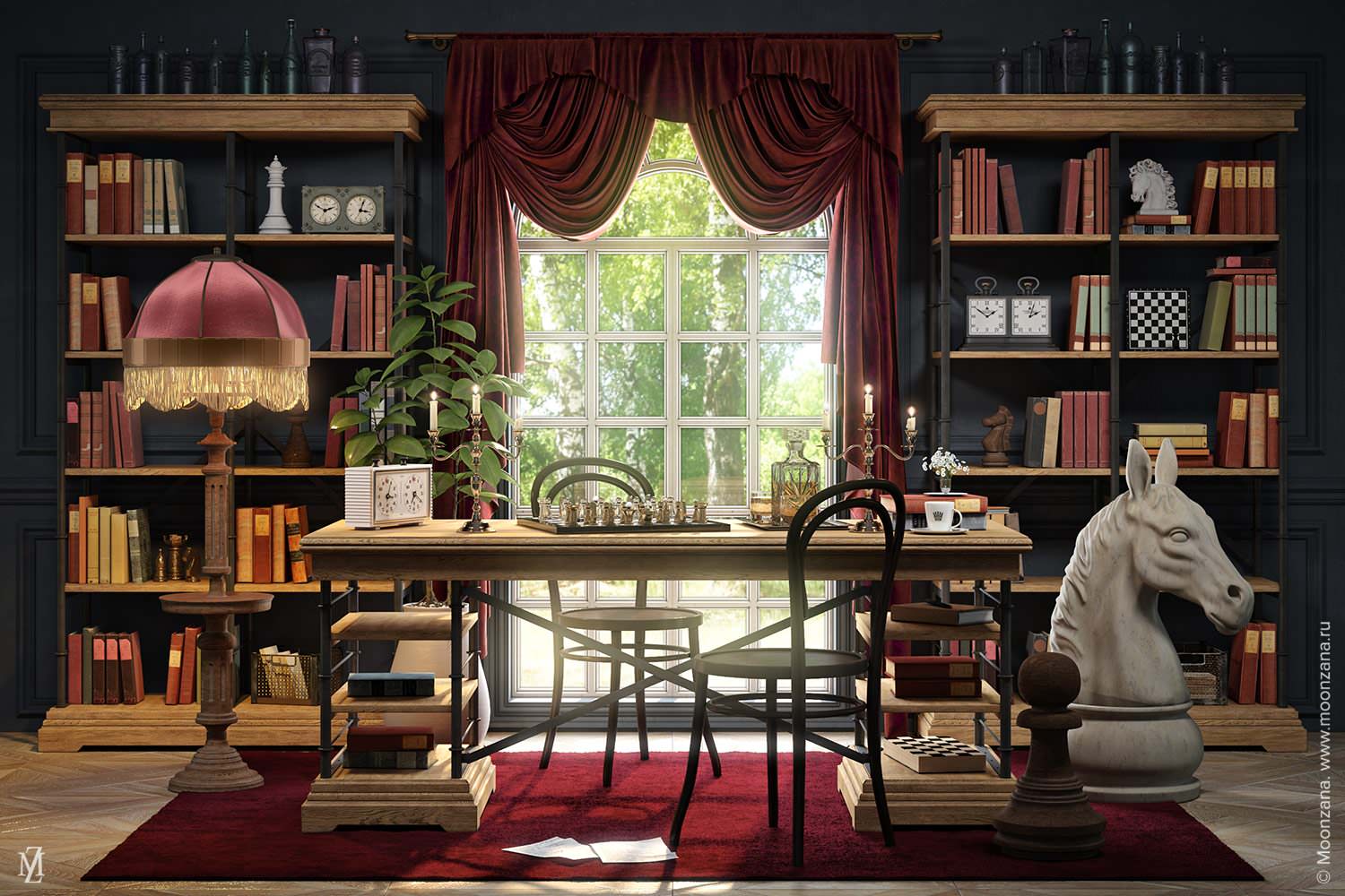 Обложка проекта: Кабинет шахматиста с использованием мебели серии Репаблик