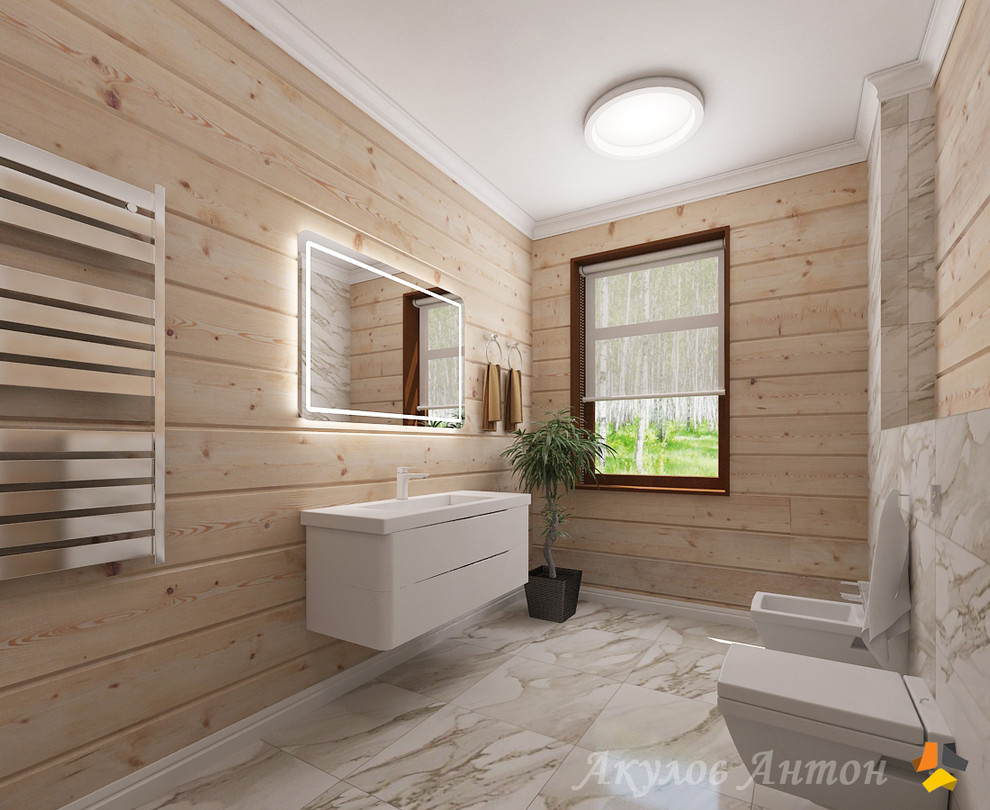 Дизайн-проект коттеджа из клееного бруса. 200 кв.м.