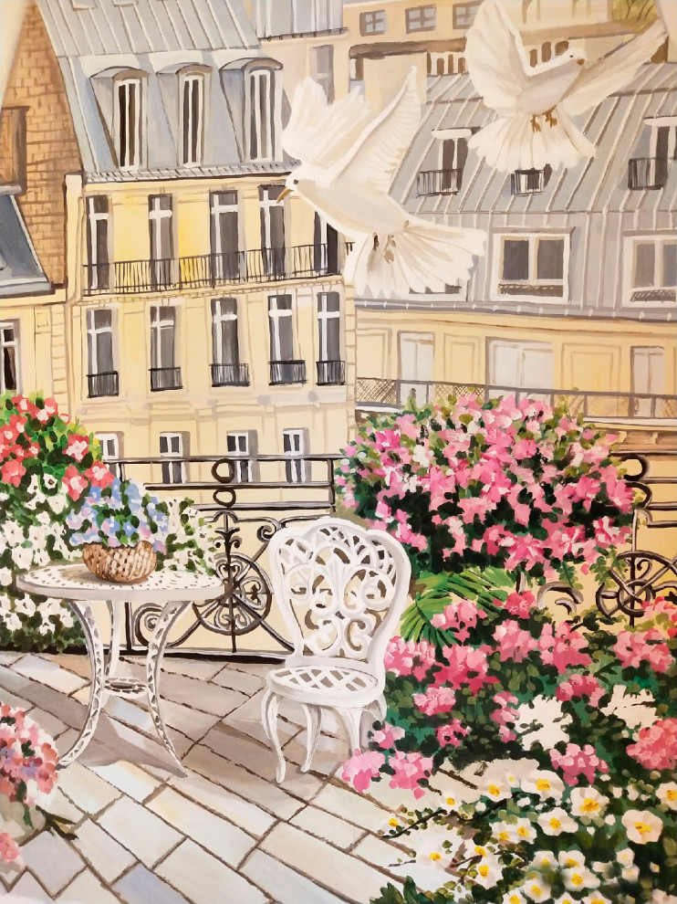 Роспись в спальне загородного дома в Сочи