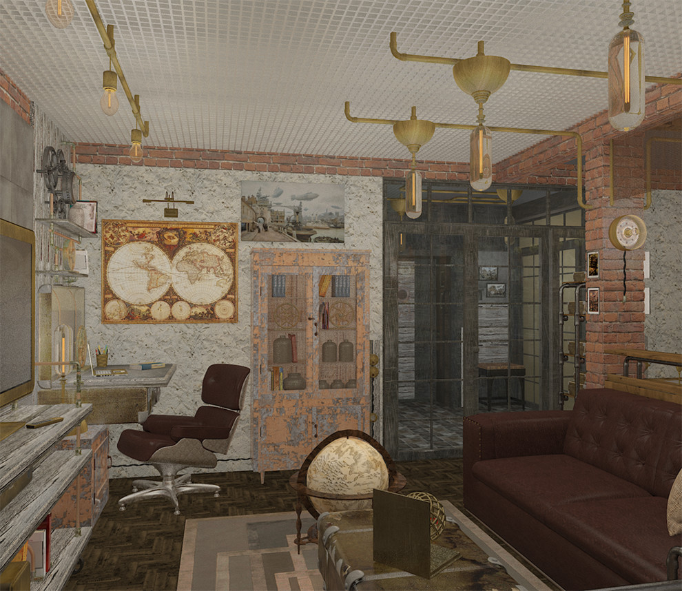 Гостиная студия в стиле Стимпанк.