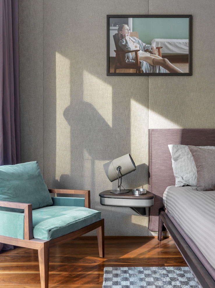 Гостевая спальня, тканевые панели