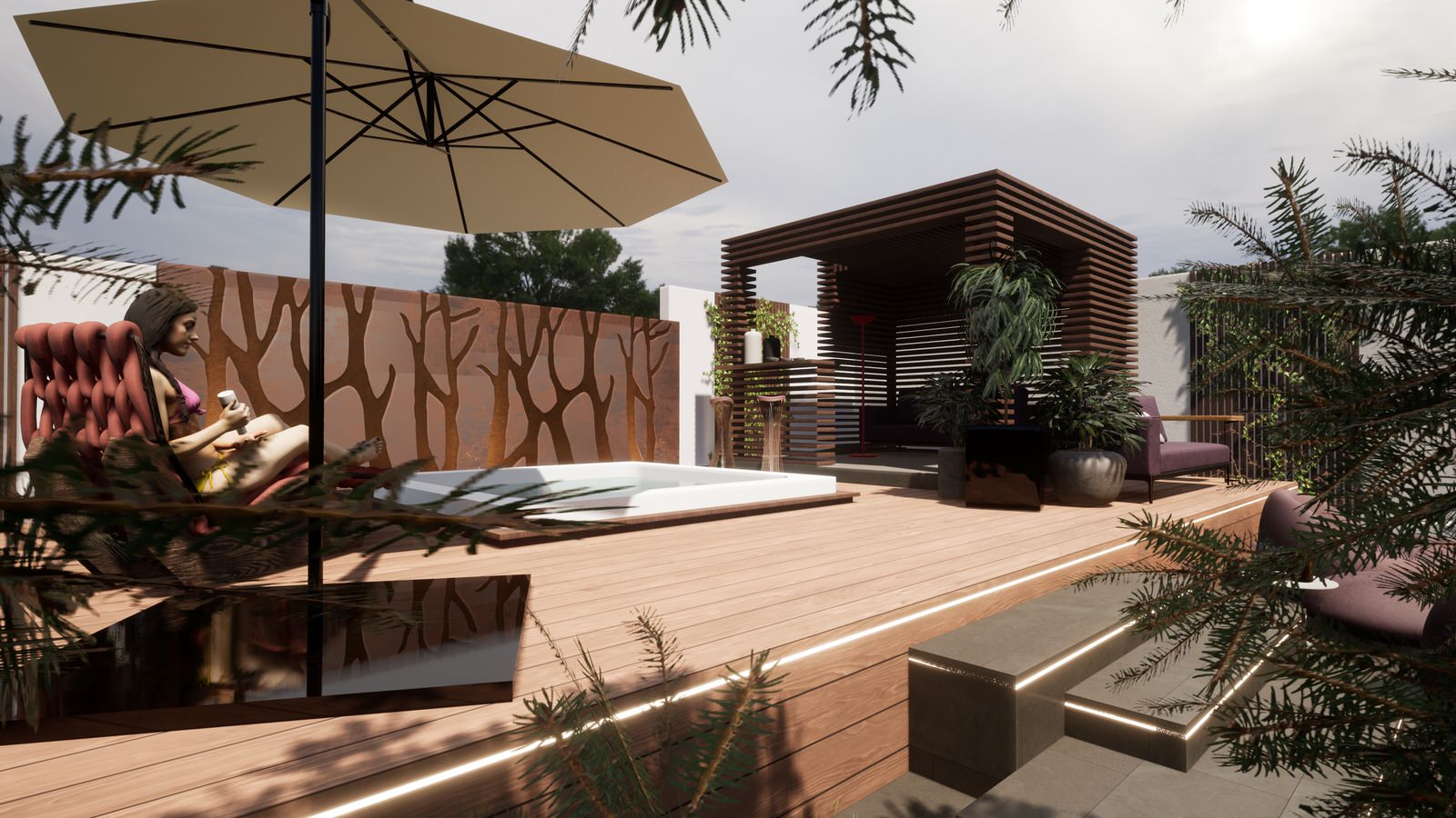 Коттедж ЖСК Горелый Хутор, Ландшафтный дизайн участка 6 соток