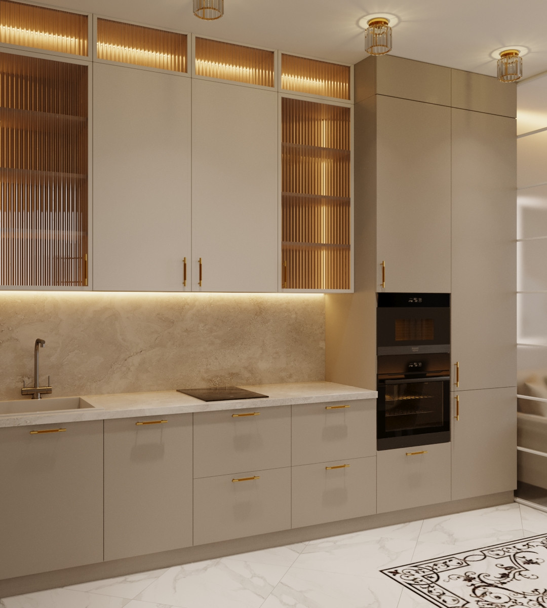 Современный интерьер в нюдовых тонах