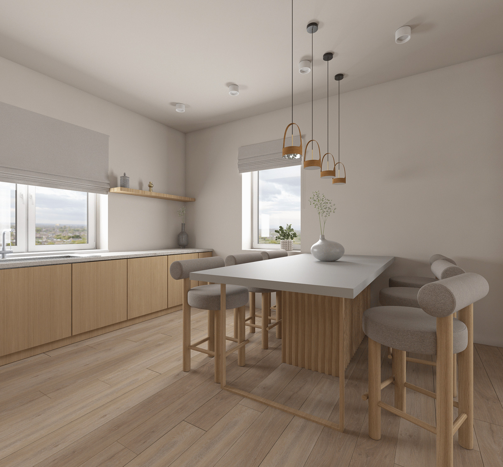 Дизайн-проект кухни-гостиной / с. Булгаково, Уфимский район