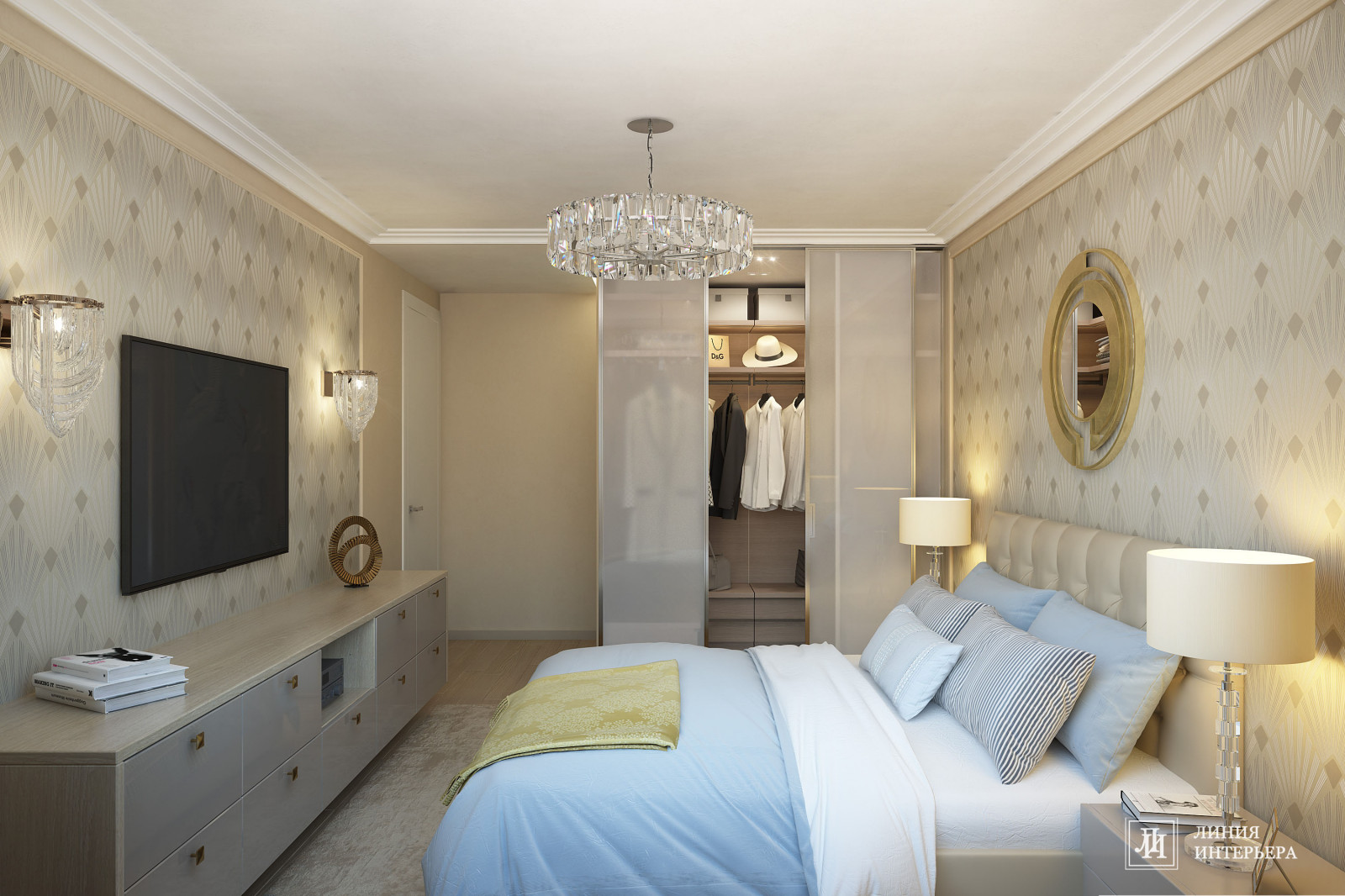 Дизайн спальни в бежевых тонах