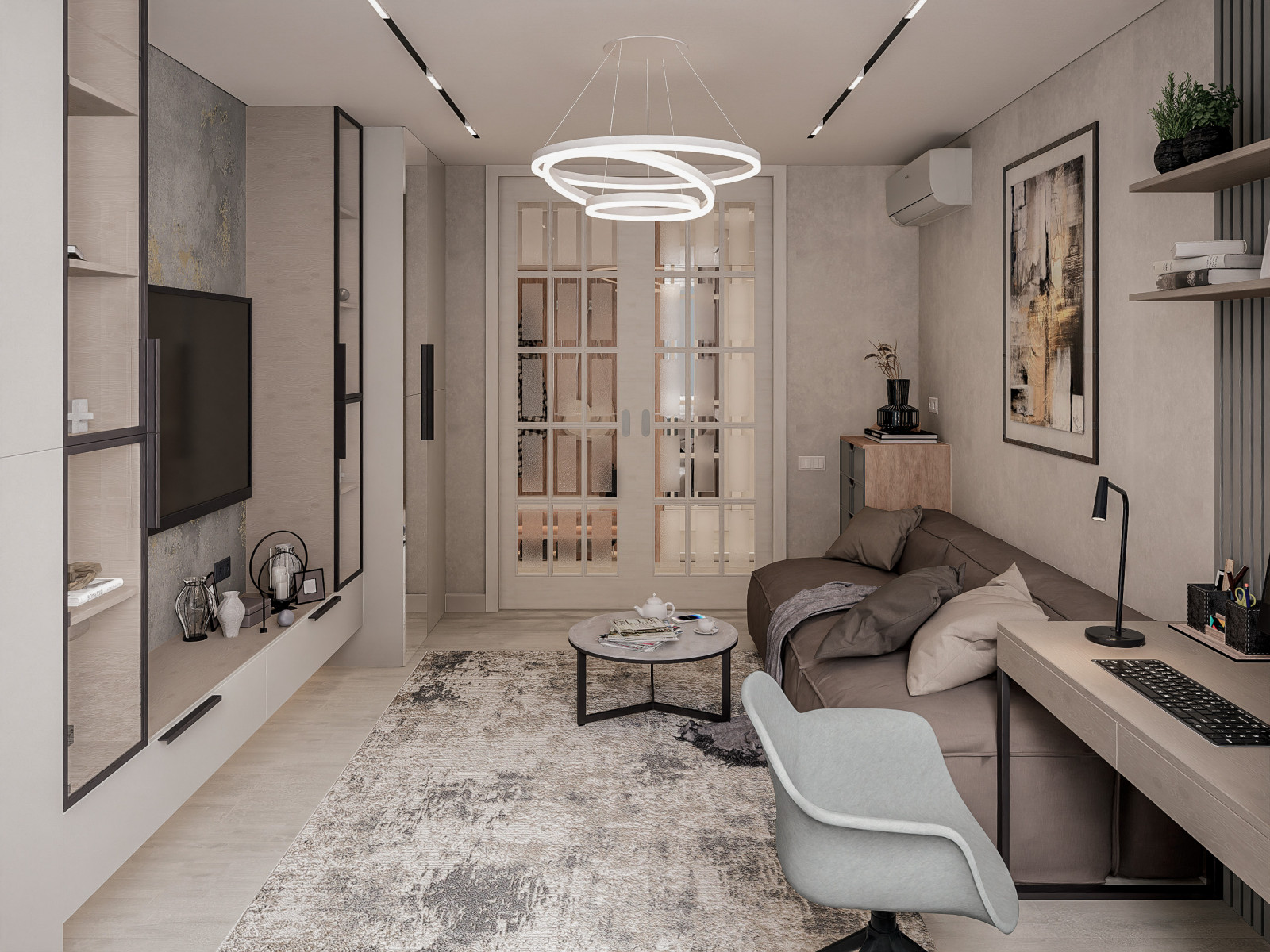 Дизайн-проект двухкомнатной квартиры 57 м2