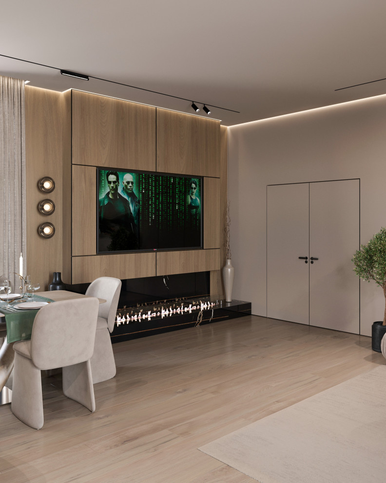 Кухня гостиная в коттедже