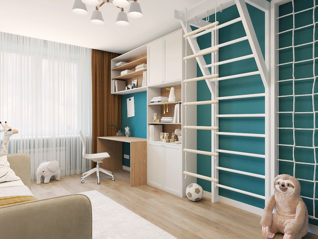 Проект детской комнаты для мальчика 15 м.кв