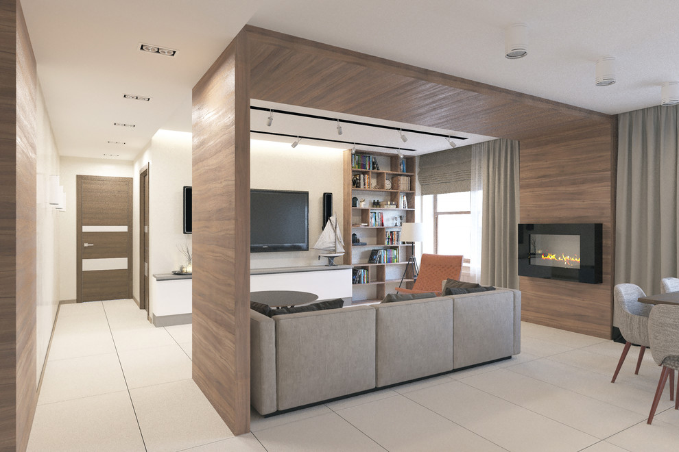 квартира со шпонированными панелями