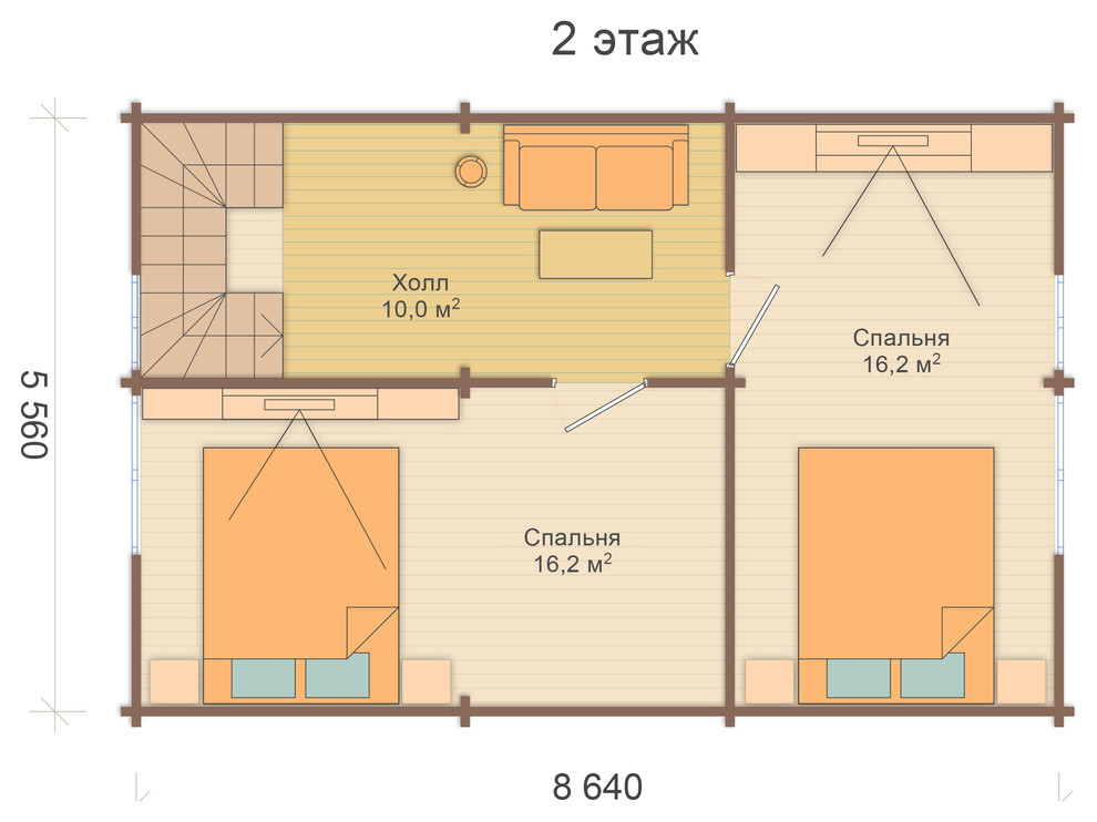 Дом из клеёного бруса для постоянного проживания "Оптима 2 с верандой"