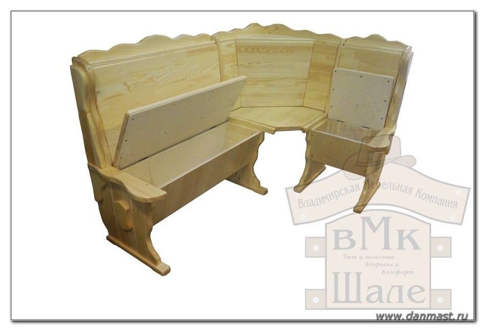 Кухонные угловые диваны из массива