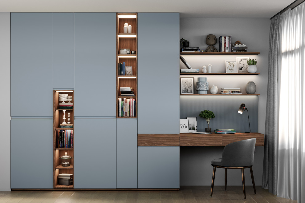 Шкаф с открытыми полками и рабочей зоной JULIA