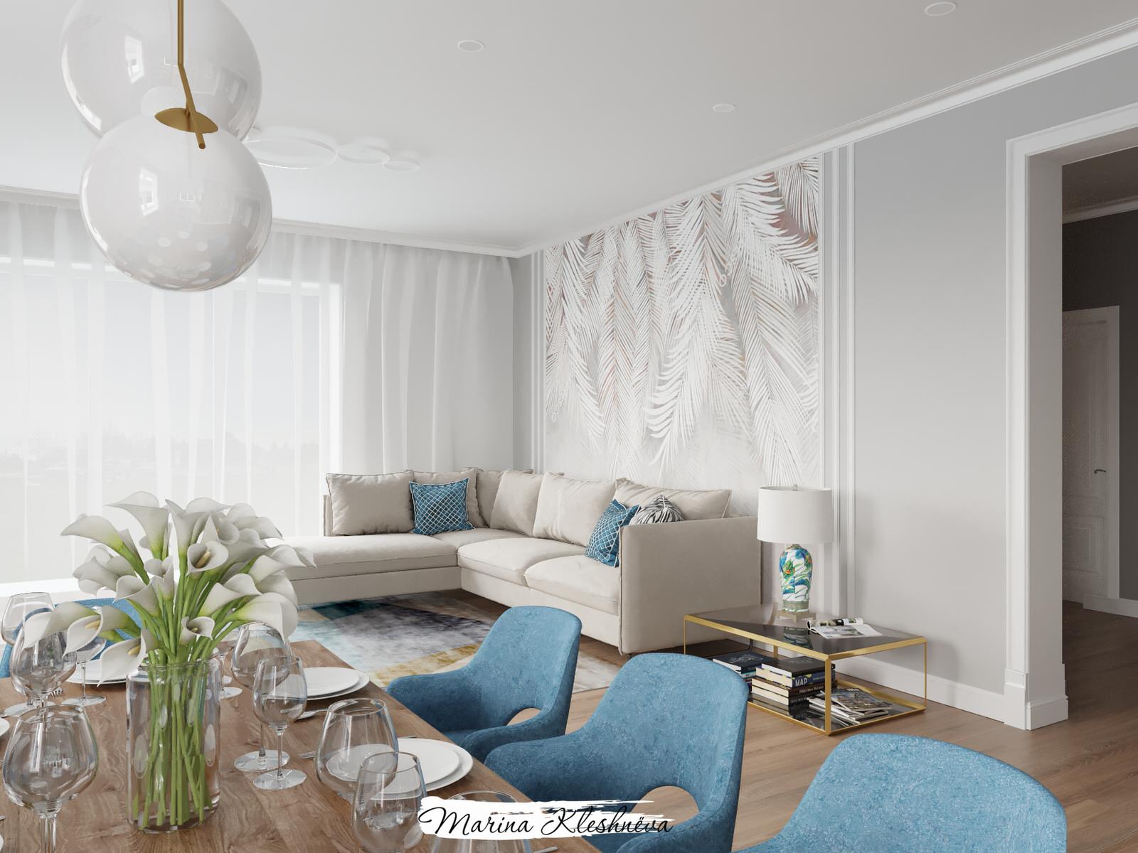 Проект дома в Усть-Заостровке. Гостиная