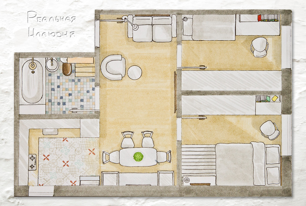 Houzz тур: «Трешка» на 38 кв.м с ностальгией по советскому прошлому