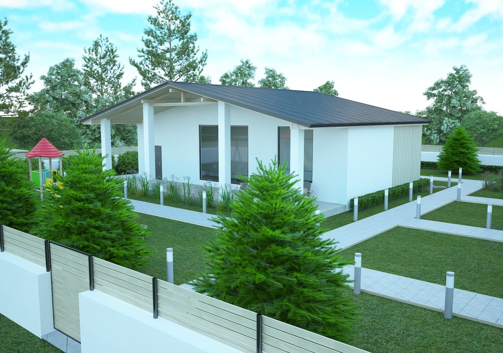 Экстерьер/ландшафт загородного дома в коттеджном поселке "Сосны"