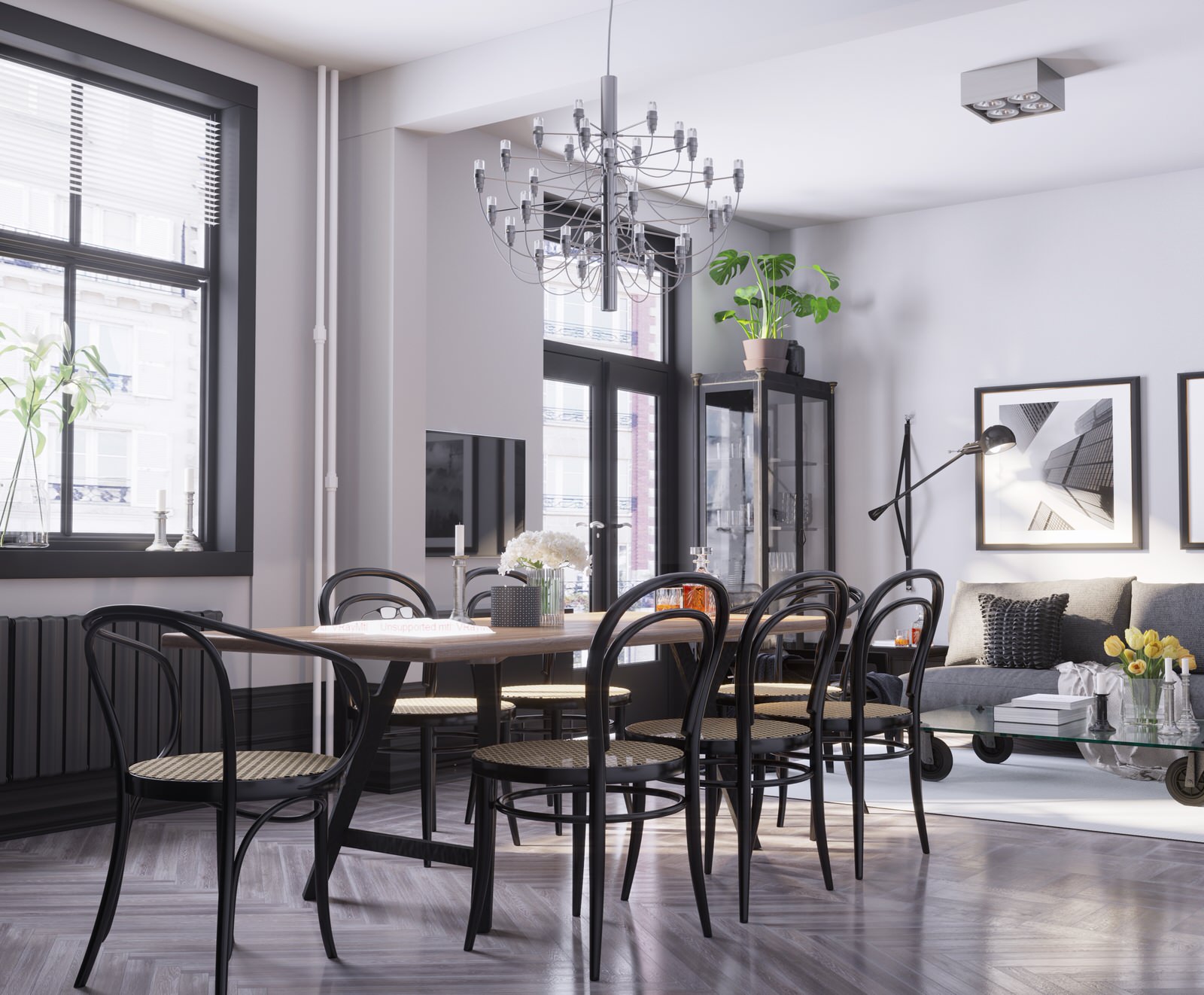 Детальная визуализация гостиной