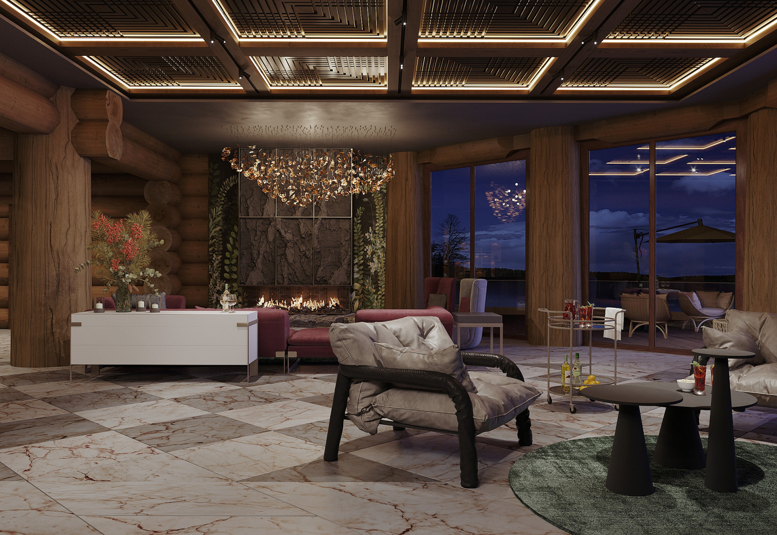 ЭСКИЗ-ПРОЕКТ ИНТЕРЬЕРА ДЕРЕВЯННОГО ДОМА