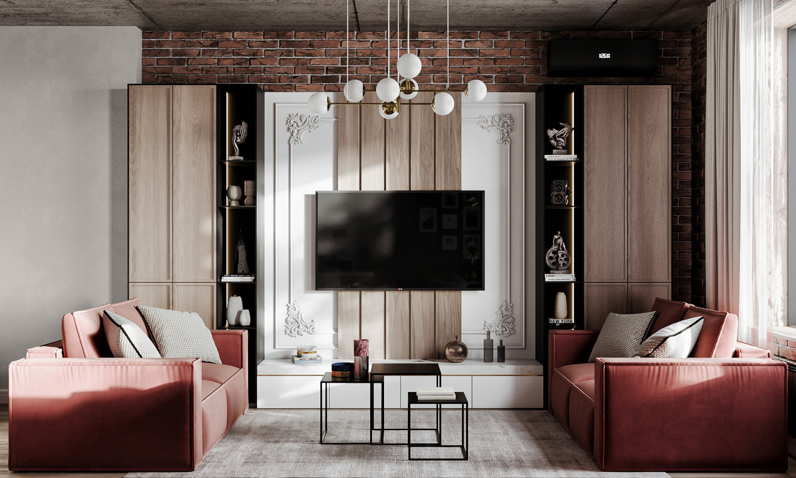 Обложка проекта: Дизайн квартиры в стиле лофт с элементами неоклассики. г. Новосибирск