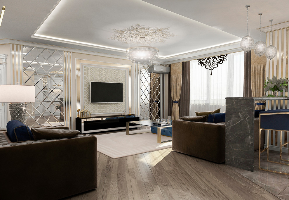 Визуализации кухни-гостиной. ЖК Изумрудный. (несколько вариантов).