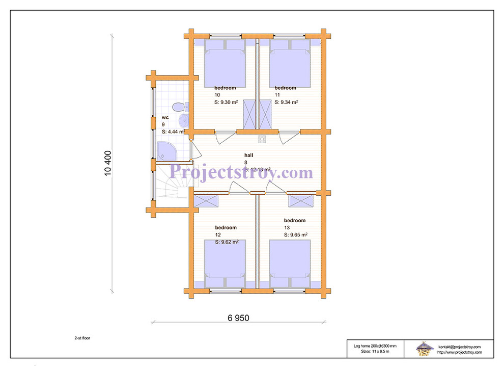 Проект двухэтажного дома из лафета