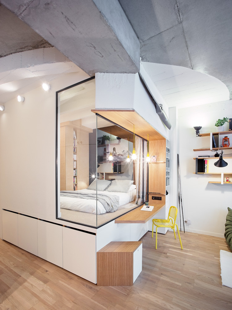 Houzz Франция: Квартира на месте многоярусного гаража