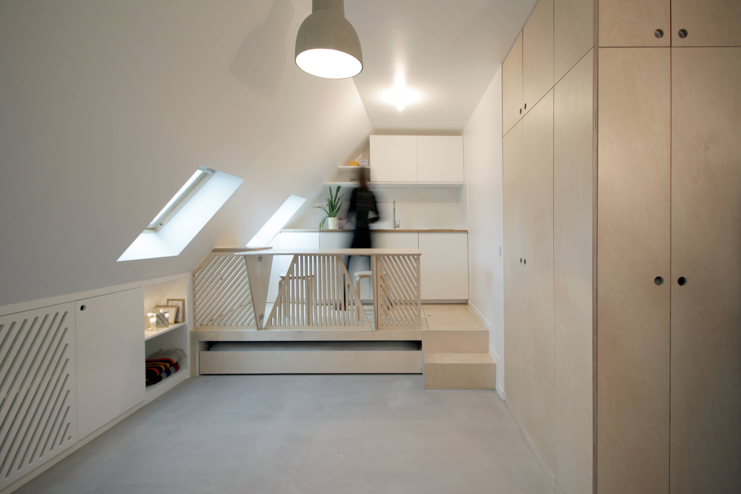 Houzz Франция: Квартира-студия площадью 15 кв.м в Париже