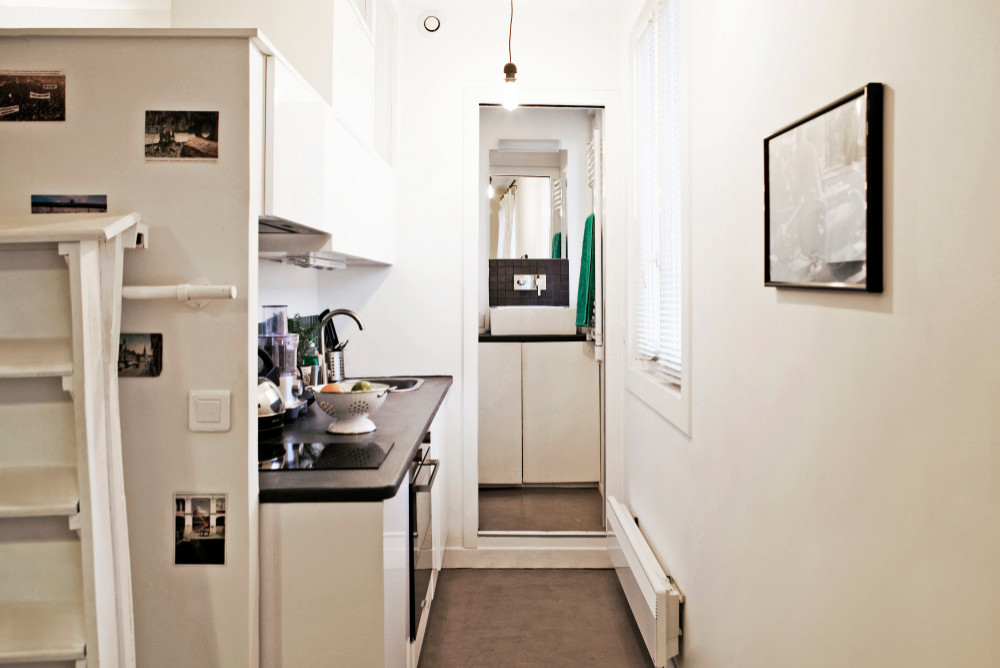 Houzz Франция: Индустриальная студия на 27 квадратных метрах