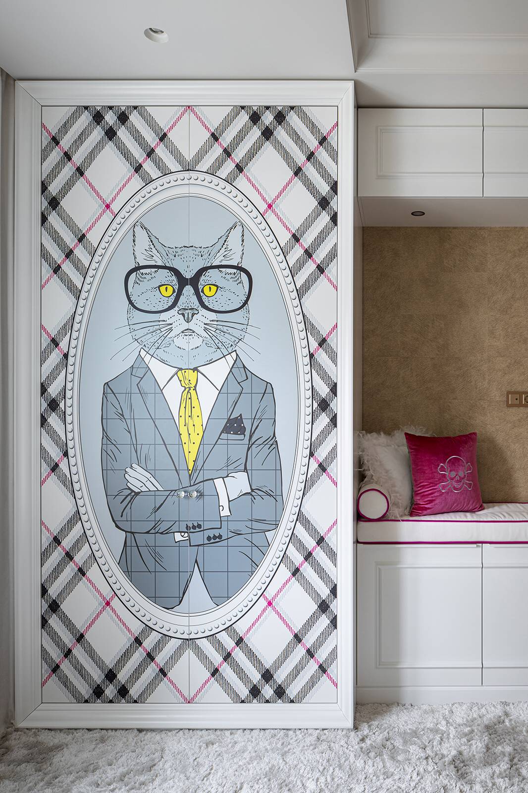 Проект недели: Детская с белым фортепьяно и котом на шкафу