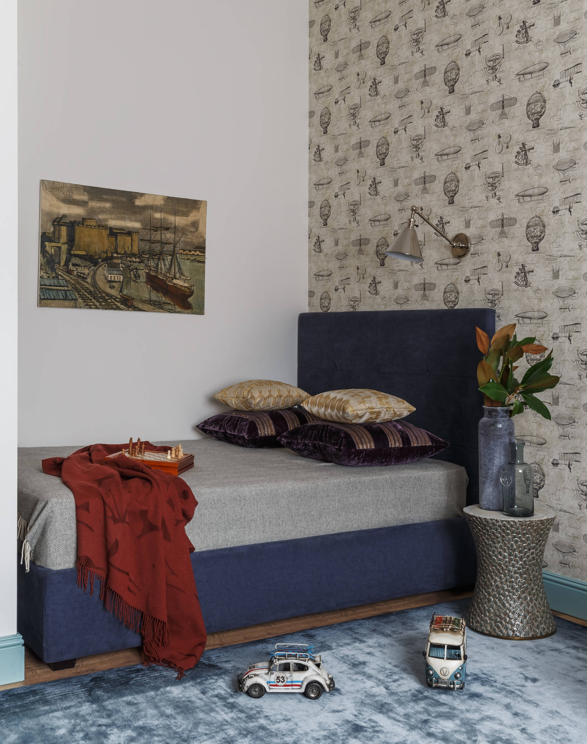 Houzz тур: Квартира с небесно-голубой гостиной