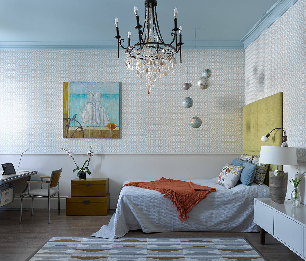 Houzz тур: Таунхаус с зелёными стенами и второй кухней