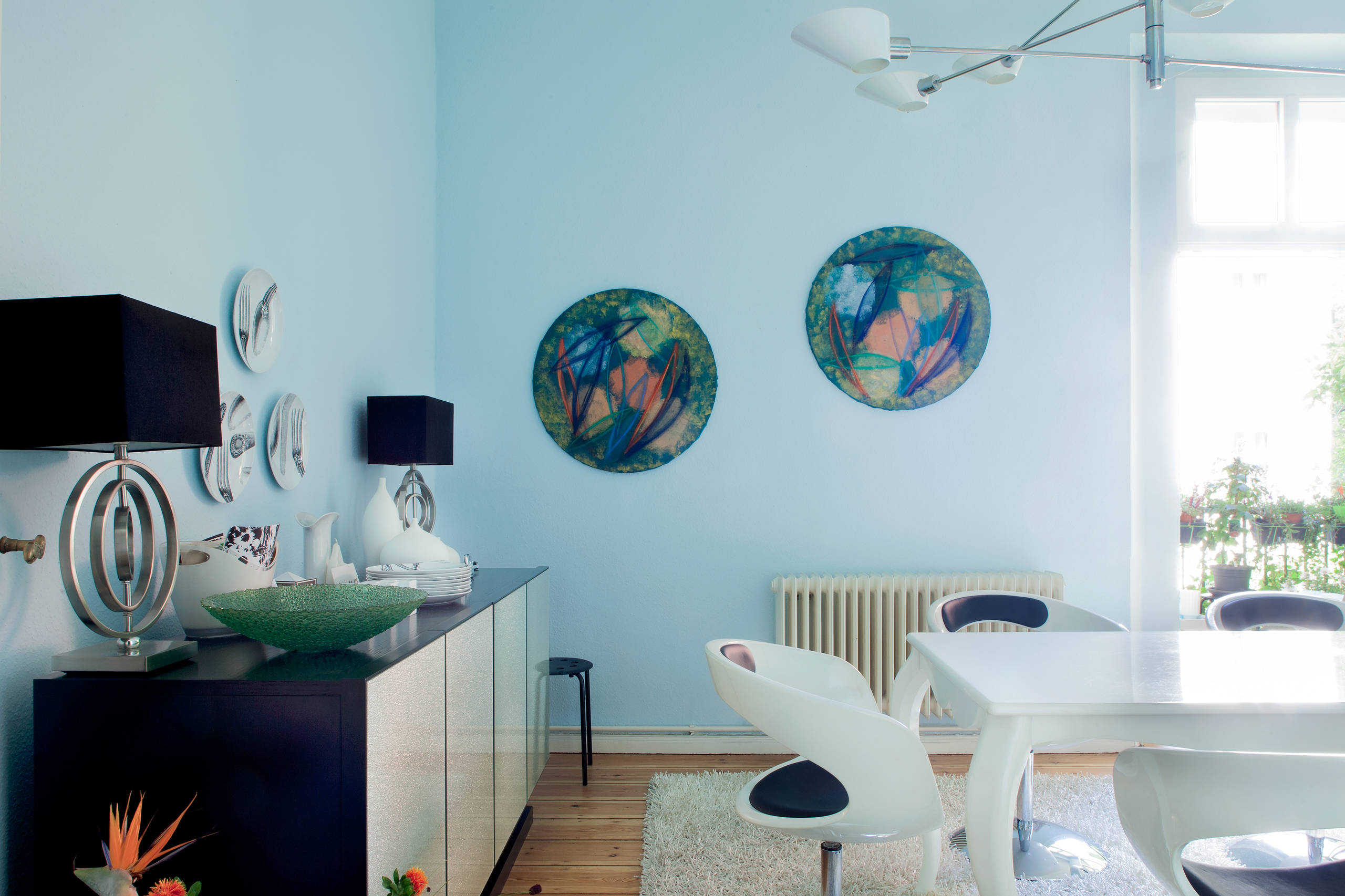 Houzz Германия: Берлинская лазурь в квартире художницы