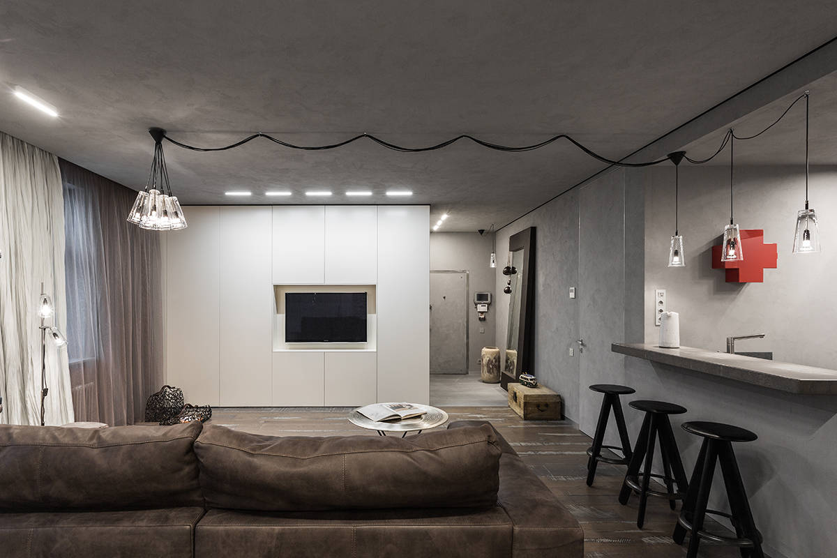 Houzz тур: Квартира-студия на Остоженке в серых тонах