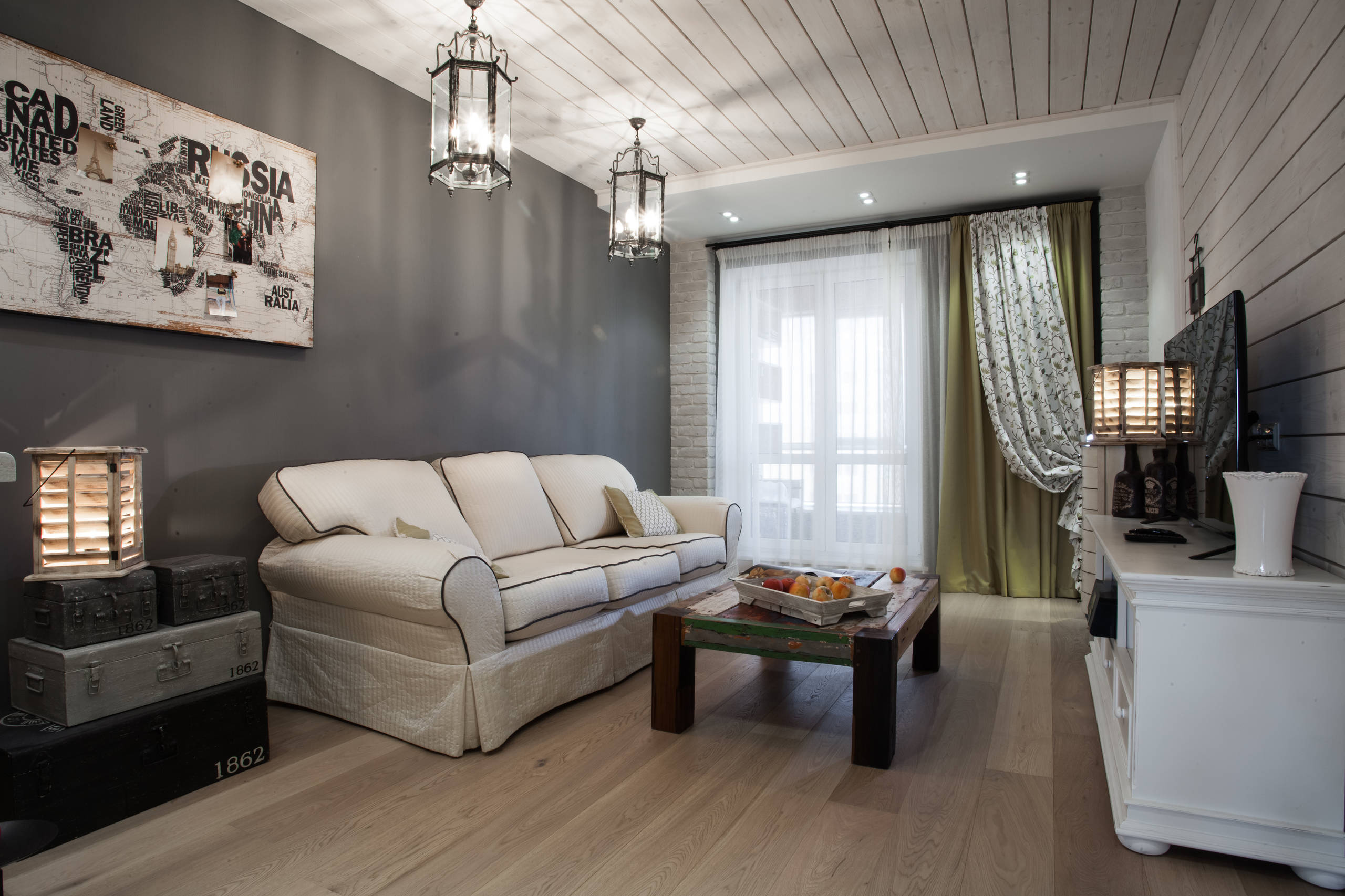 Houzz тур: Настроение загородного дома  в панельной «двушке»