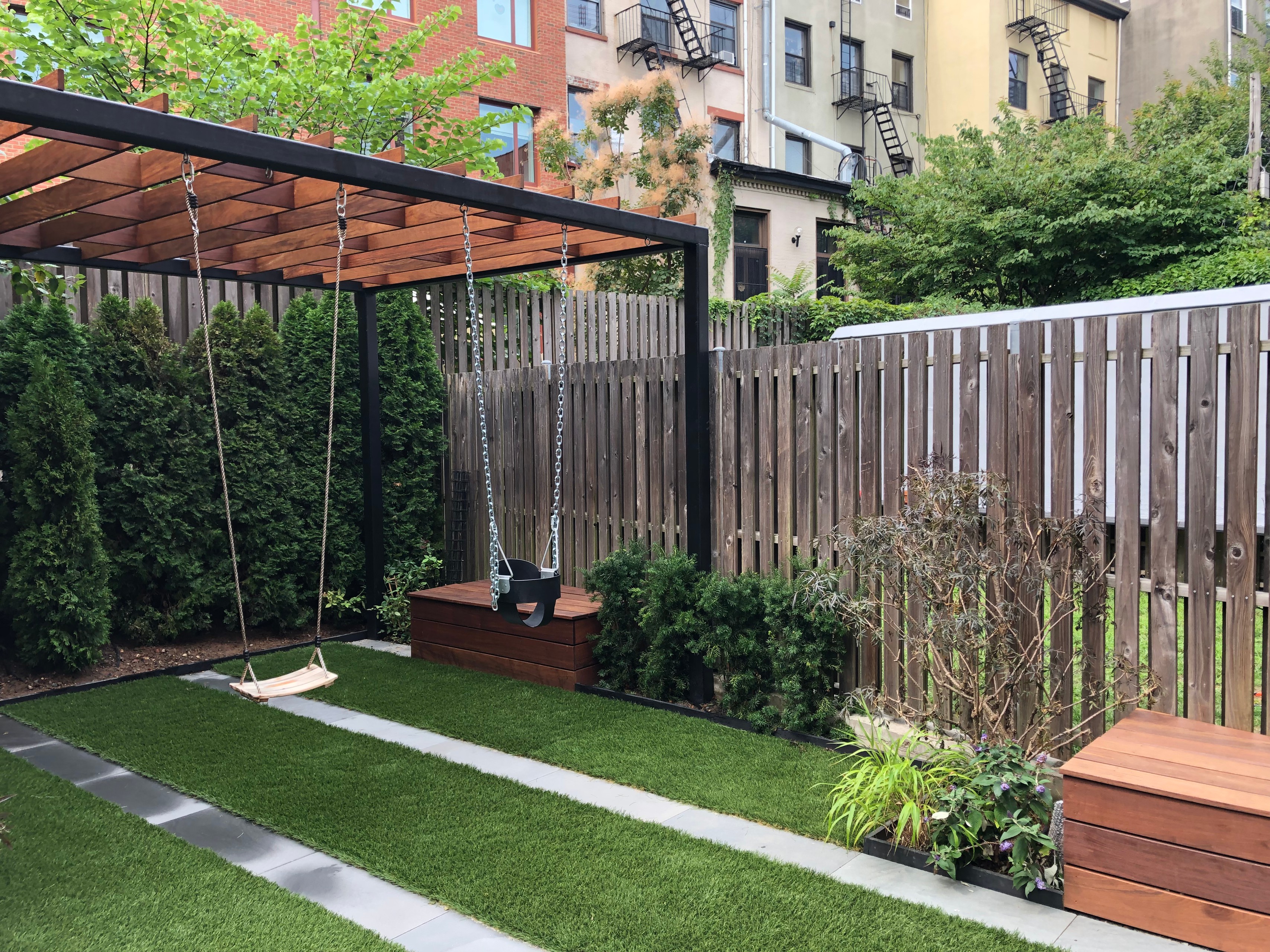 Houzz США: Переделка заднего двора при таунхаусе