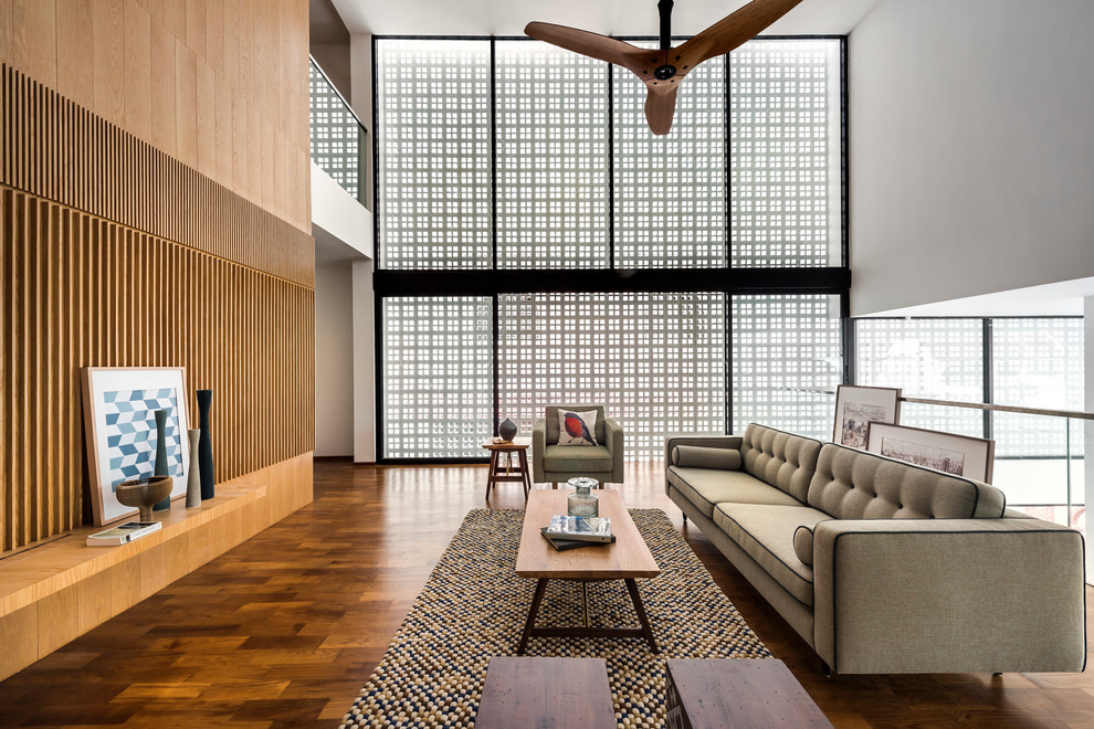 Houzz Сингапур: Дом с полупрозрачной стеной