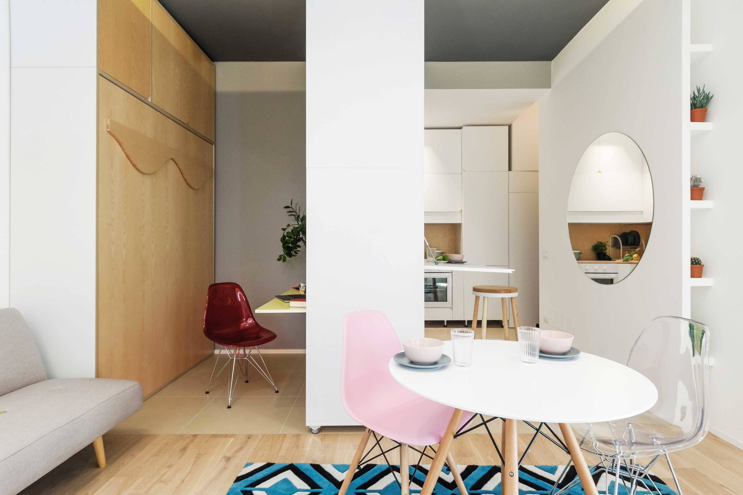 Houzz Италия: 29 кв.м — трансформер с подвижной стеной
